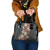 Hawaii Tartan With Hibiscus Shoulder Handbag Polynesian Pattern Vintage