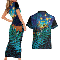 Matariki Te Tau Hou Maori Couples Matching Short Sleeve Bodycon Dress and Hawaiian Shirt New Zealand Silver Fern Night Starry Sky LT9 - Polynesian Pride