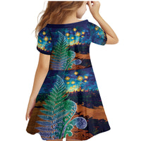 Personalised New Zealand Matariki Art Star Family Matching Mermaid Dress and Hawaiian Shirt Koru Fern Night Starry Sky LT9 - Polynesian Pride