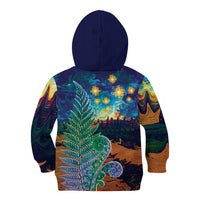 Personalised New Zealand Matariki Art Star Kid Hoodie Koru Fern Night Starry Sky LT9 - Polynesian Pride