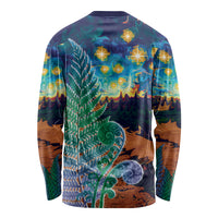 Personalised New Zealand Matariki Art Star Long Sleeve Shirt Koru Fern Night Starry Sky LT9 - Polynesian Pride