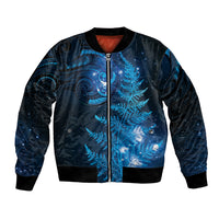 New Zealand Matariki Bomber Jacket Blue Milky Way Stars Night Sky LT9 Unisex Blue - Polynesian Pride