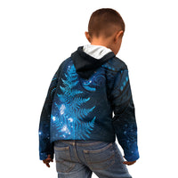 New Zealand Matariki Kid Hoodie Blue Milky Way Stars Night Sky LT9 - Polynesian Pride