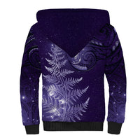 New Zealand Matariki Sherpa Hoodie Purple Milky Way Stars Night Sky LT9 - Polynesian Pride