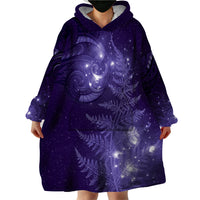 New Zealand Matariki Wearable Blanket Hoodie Purple Milky Way Stars Night Sky LT9 - Polynesian Pride
