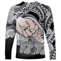 Personalised Polynesian Pride Happy Father Day Long Sleeve Shirt I Love You Dad - Polynesian Tribal Black LT9 - Polynesian Pride