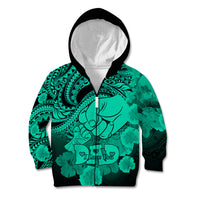 Polynesian Pride Happy Father Day Kid Hoodie I Love You Dad - Polynesian Tribal Green LT9 Zip Hoodie Green - Polynesian Pride