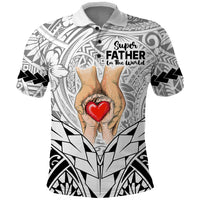 Polynesian Fathers Day Gift For Dad Polo Shirt Super Father In The World Black Polynesian Pattern LT9 Black - Polynesian Pride