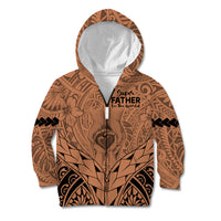 Polynesian Father's Day Gift For Dad Kid Hoodie Super Father In The World - Nude Polynesian Pattern LT9 Zip Hoodie Nude - Polynesian Pride
