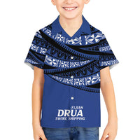 Fiji Rugby Pacific Custom Family Matching Long Sleeve Bodycon Dress and Hawaiian Shirt Pasifika Tapa Pattern