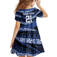 Fiji Rugby Pacific Custom Family Matching Short Sleeve Bodycon Dress and Hawaiian Shirt Pasifika Tapa Pattern
