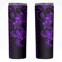 Purple Hawaiian Kakau Turtle Skinny Tumbler Polynesian Tribal LT9 Purple - Polynesian Pride