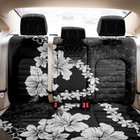 American Samoa Lotu Tamaiti Back Car Seat Cover White Sunday Plumeria Black Vibe LT9 - Polynesian Pride