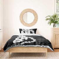 American Samoa Lotu Tamaiti Bedding Set White Sunday Plumeria Black Vibe