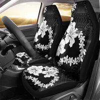 American Samoa Lotu Tamaiti Car Seat Cover White Sunday Plumeria Black Vibe LT9 - Polynesian Pride
