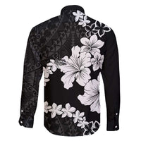 American Samoa Lotu Tamaiti Family Matching Puletasi and Hawaiian Shirt White Sunday Plumeria Black Vibe LT9 - Polynesian Pride