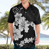 American Samoa Lotu Tamaiti Hawaiian Shirt White Sunday Plumeria Black Vibe LT9 - Polynesian Pride