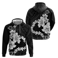 American Samoa Lotu Tamaiti Hoodie White Sunday Plumeria Black Vibe LT9 - Polynesian Pride