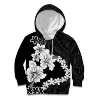 American Samoa Lotu Tamaiti Kid Hoodie White Sunday Plumeria Black Vibe LT9 Hoodie Black - Polynesian Pride