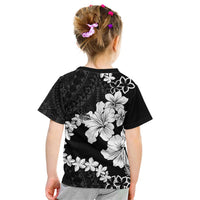 American Samoa Lotu Tamaiti Kid T Shirt White Sunday Plumeria Black Vibe LT9 - Polynesian Pride