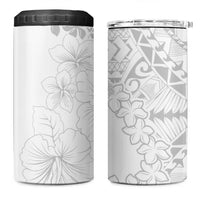 American Samoa Lotu Tamaiti 4 in 1 Can Cooler Tumbler White Sunday Plumeria White Vibe LT9 One Size: 16 oz White - Polynesian Pride