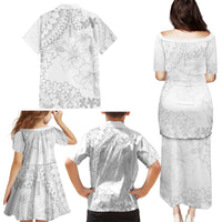 American Samoa Lotu Tamaiti Family Matching Puletasi and Hawaiian Shirt White Sunday Plumeria White Vibe LT9 - Polynesian Pride