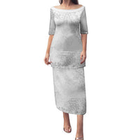 American Samoa Lotu Tamaiti Family Matching Puletasi and Hawaiian Shirt White Sunday Plumeria White Vibe LT9 Mom's Dress White - Polynesian Pride