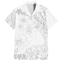 American Samoa Lotu Tamaiti Family Matching Short Sleeve Bodycon Dress and Hawaiian Shirt White Sunday Plumeria White Vibe LT9 Dad's Shirt - Short Sleeve White - Polynesian Pride