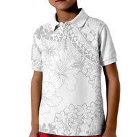 American Samoa Lotu Tamaiti Kid Polo Shirt White Sunday Plumeria White Vibe LT9 Kid White - Polynesian Pride