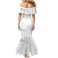 American Samoa Lotu Tamaiti Mermaid Dress White Sunday Plumeria White Vibe LT9 - Polynesian Pride