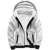 American Samoa Lotu Tamaiti Sherpa Hoodie White Sunday Plumeria White Vibe LT9 Unisex White - Polynesian Pride