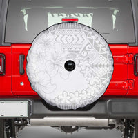 American Samoa Lotu Tamaiti Spare Tire Cover White Sunday Plumeria White Vibe LT9 - Polynesian Pride
