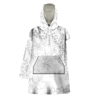 American Samoa Lotu Tamaiti Wearable Blanket Hoodie White Sunday Plumeria White Vibe LT9 One Size White - Polynesian Pride