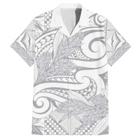 Lotu Tamaiti Samoa Siapo Family Matching Puletasi and Hawaiian Shirt White Sunday With Teuila Torch Ginger LT9 Dad's Shirt - Short Sleeve White - Polynesian Pride