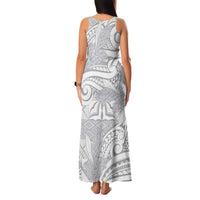 Lotu Tamaiti Samoa Siapo Family Matching Tank Maxi Dress and Hawaiian Shirt White Sunday With Teuila Torch Ginger LT9 - Polynesian Pride