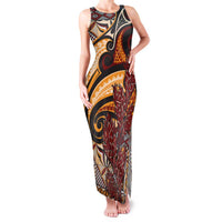 Vintage Samoa Siapo Family Matching Tank Maxi Dress and Hawaiian Shirt With Teuila Torch Ginger LT9 Mom's Dress Art - Polynesian Pride