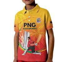Custom Cricket PNG East Asia-Pacific Kid Polo Shirt Papua New Guinea Rise to Power LT9 Kid Gold - Polynesian Pride
