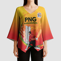 Custom Cricket PNG East Asia-Pacific Kimono Sleeve Blouse Papua New Guinea Rise to Power LT9 - Polynesian Pride