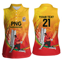Custom Cricket PNG East Asia-Pacific Women Sleeveless Polo Shirt Papua New Guinea Rise to Power LT9 - Polynesian Pride