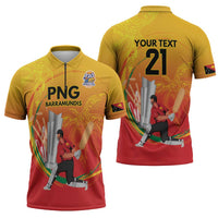 Custom Cricket PNG East Asia-Pacific Zipper Polo Shirt Papua New Guinea Rise to Power LT9 - Polynesian Pride