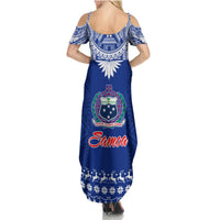 Toa Samoa Christmas Summer Maxi Dress Samoa Siva Tau Manuia Le Kerisimasi Blue Vibe LT9 - Polynesian Pride