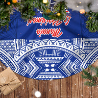 Toa Samoa Christmas Tree Skirt Samoa Siva Tau Manuia Le Kerisimasi Blue Vibe LT9 - Polynesian Pride