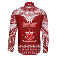 Personalised Toa Samoa Christmas Family Matching Off Shoulder Long Sleeve Dress and Hawaiian Shirt Samoa Siva Tau Manuia Le Kerisimasi Red Vibe LT9 - Polynesian Pride