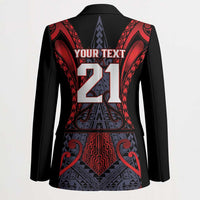 Custom New Zealand Blazer Maori Kiwiana Pattern Tukutuku Motif
