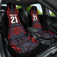 Custom New Zealand Car Seat Cover Maori Kiwiana Pattern Tukutuku Motif LT9 One Size Red - Polynesian Pride