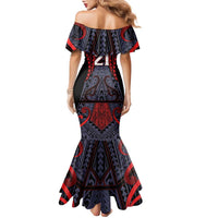 Custom New Zealand Family Matching Mermaid Dress and Hawaiian Shirt Maori Kiwiana Pattern Tukutuku Motif LT9 - Polynesian Pride