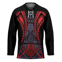Custom New Zealand Hockey Jersey Maori Kiwiana Pattern Tukutuku Motif LT9 Unisex Red - Polynesian Pride