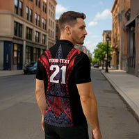 Custom New Zealand Zipper Polo Shirt Maori Kiwiana Pattern Tukutuku Motif LT9 - Polynesian Pride