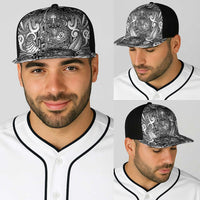 New Zealand Taiaha Maori Baseball Net Cap Kiwikiwi Minimalist Silver Fern Tukutuku Motif