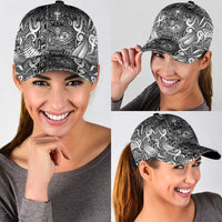 New Zealand Taiaha Maori Classic Cap Kiwikiwi Minimalist Silver Fern Tukutuku Motif LT9 - Polynesian Pride